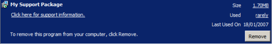 add remove programs window